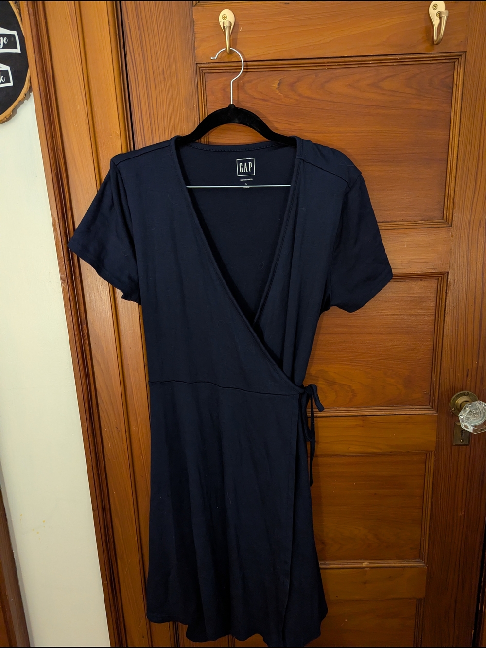 GAP Navy Blue Short Sleeve Wrap Mini Dress
